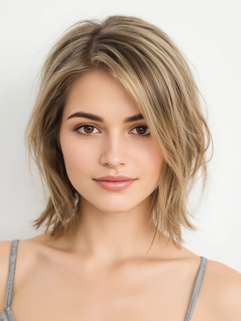 Shoulder Length Edgy Hairstyle for Thin Fine Hair