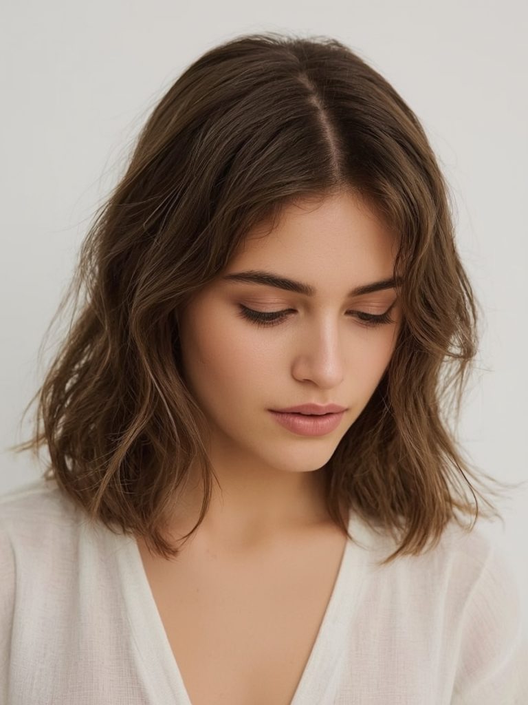 Shoulder Length Angled Bob for Thin Fine Hair