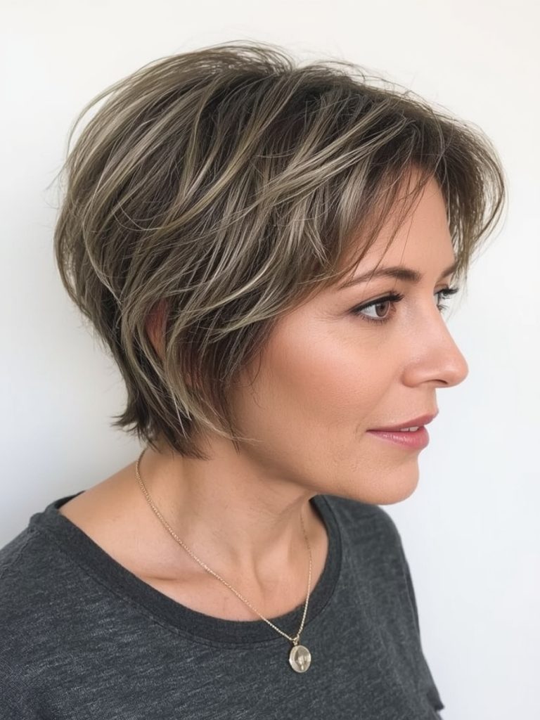 Hairstyles For Thin Hair Fine Over 50: Cropped Pixie with Flicked Ends