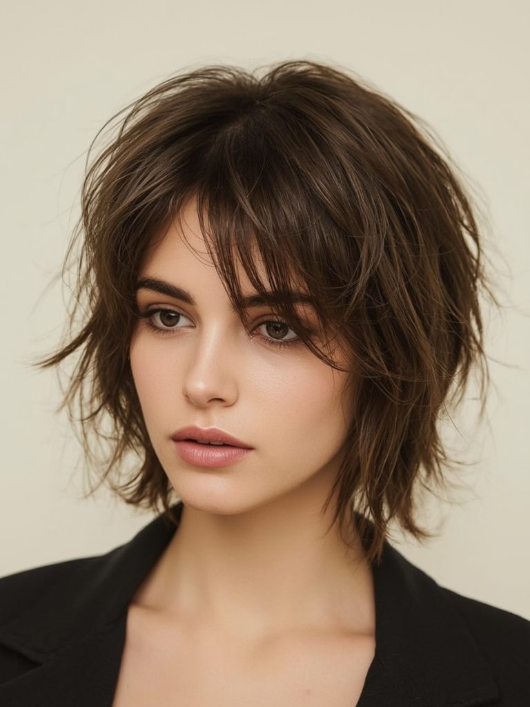 Shoulder Length Hairstyle with Low Ponytail for Thin Fine Hair