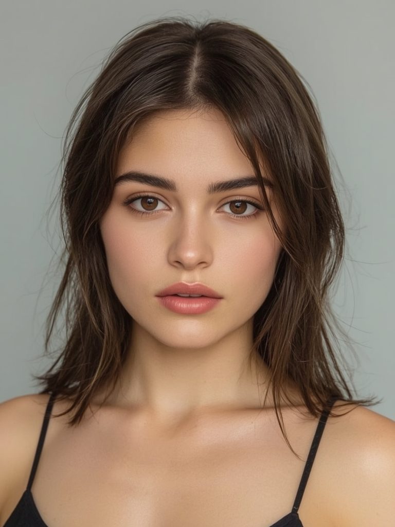 Shoulder Length Hairstyle with Half-Up Half-Down for Thin Fine Hair