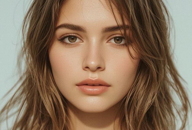 Butterfly Haircut Long Hair For Round Face: Messy Bun with Face-Framing Pieces