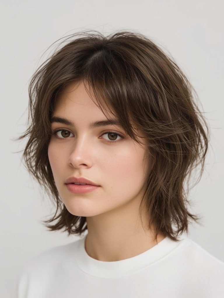 Shoulder Length Hairstyle with Top Knot for Thin Fine Hair