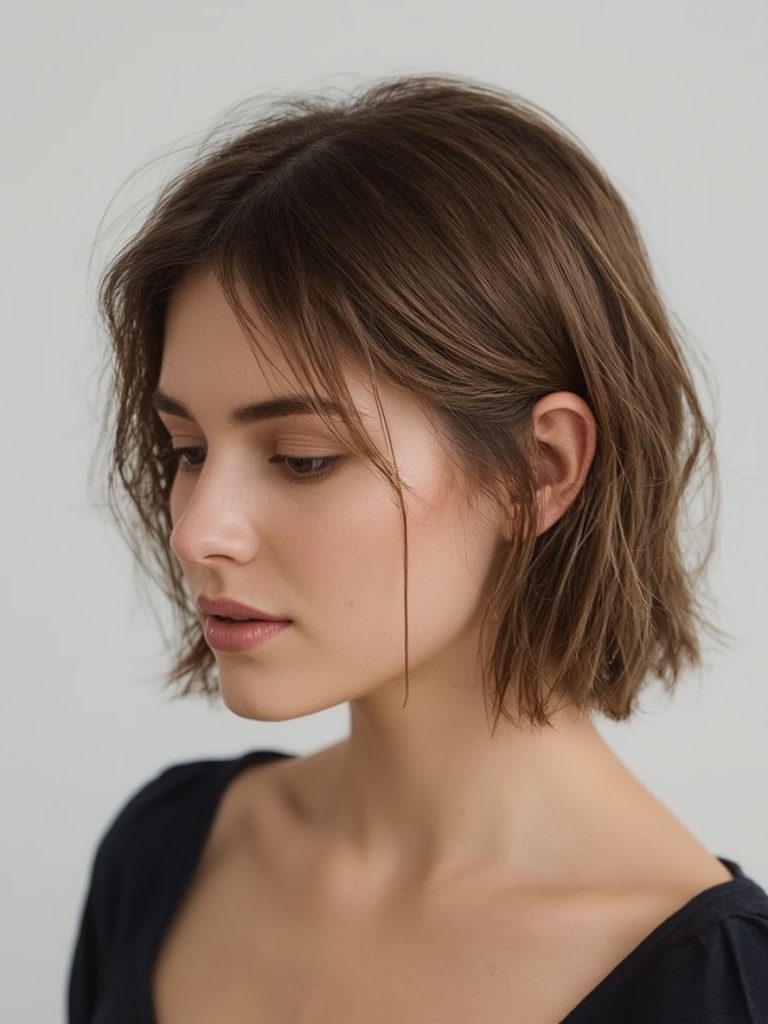 Shoulder Length Hair Thin Fine: Angled Lob