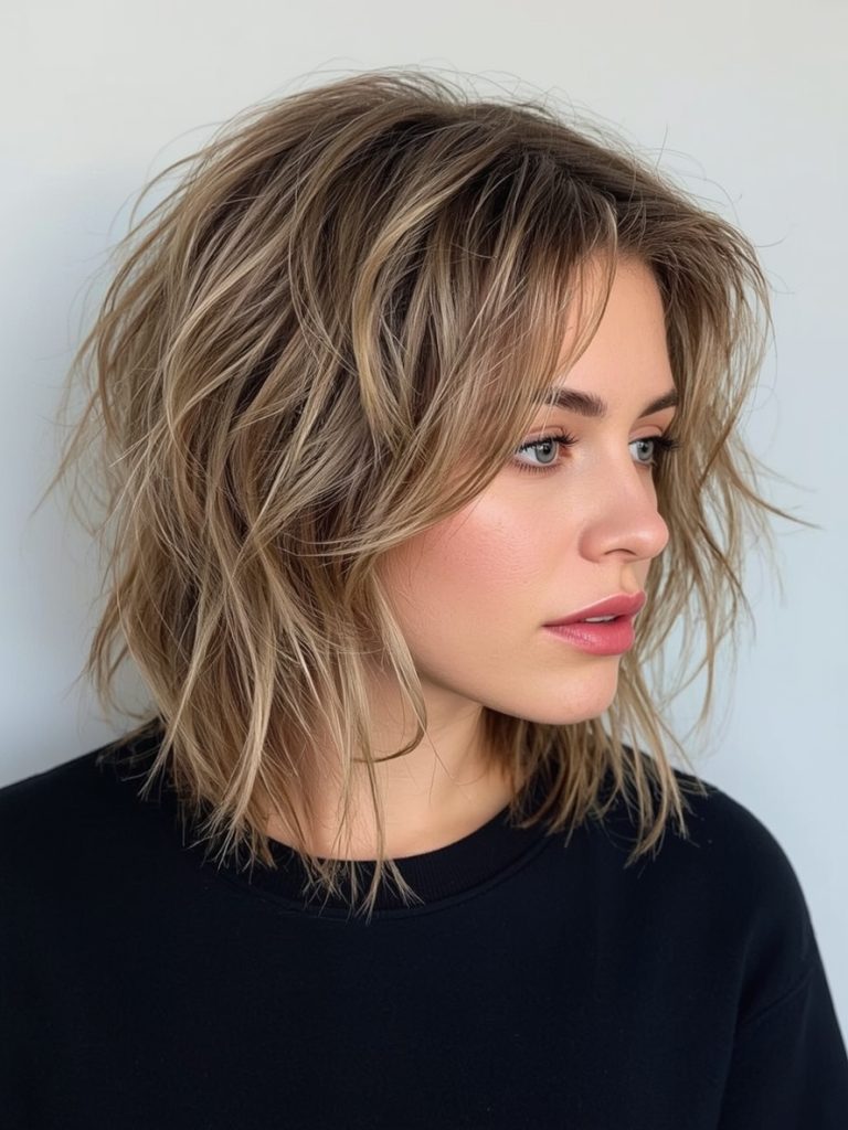 Shoulder Length Hair Thin Fine: Choppy Layers