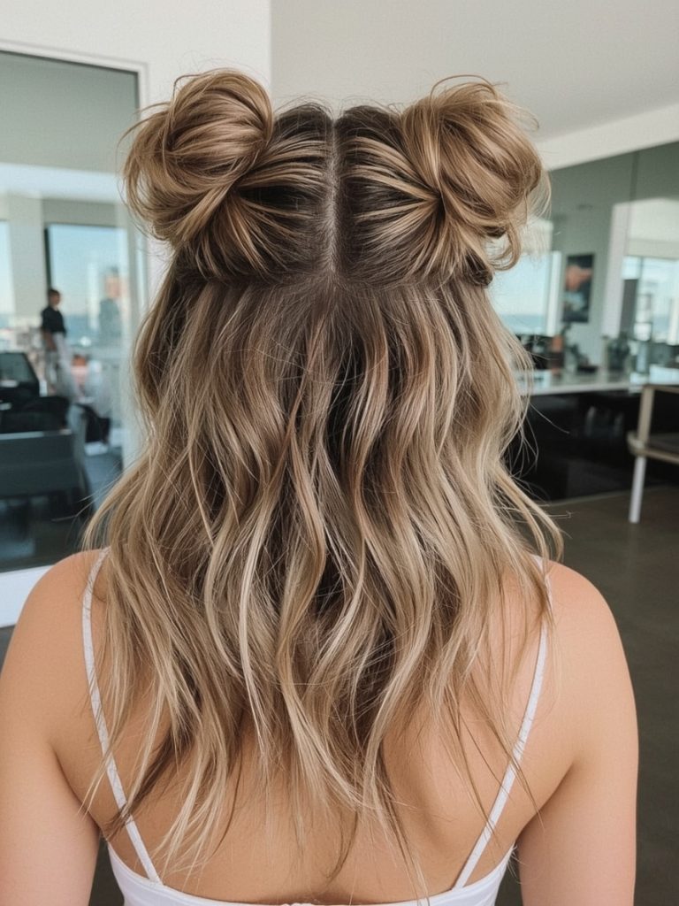 Easy Summer Hairstyle: High Messy Knot