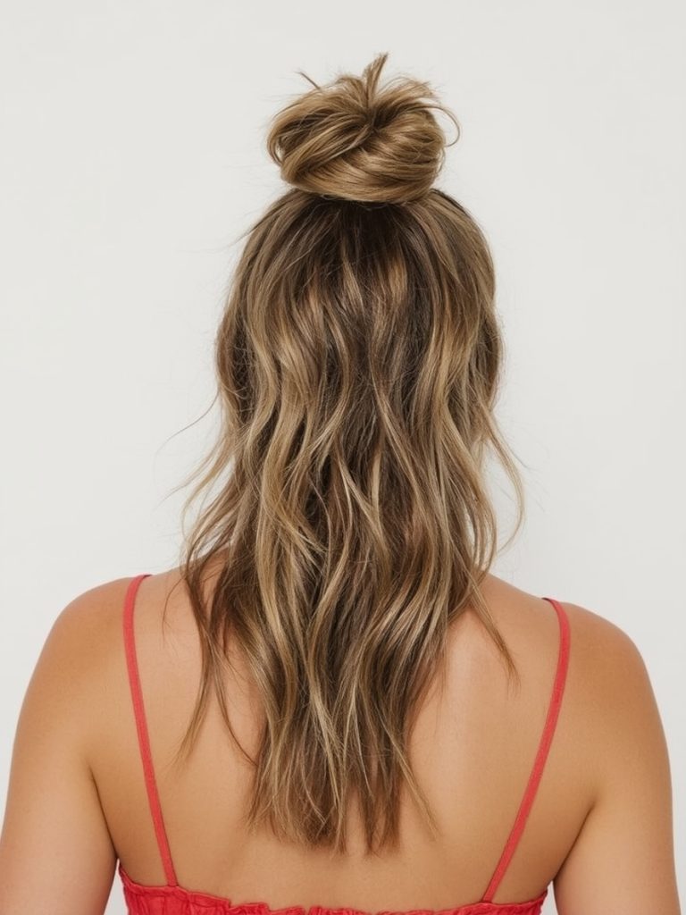 Easy Summer Hairstyle: Sleek High Bun