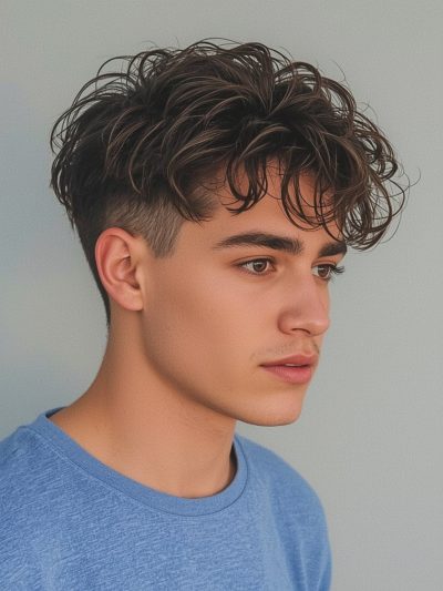 Men’s Curly Haircut: The Man Bun