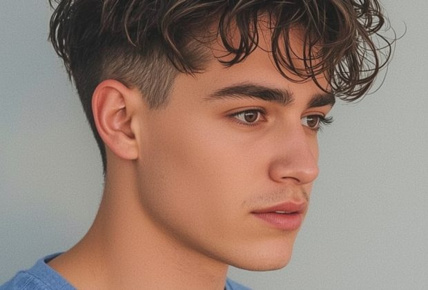 Men’s Curly Haircut: The Man Bun