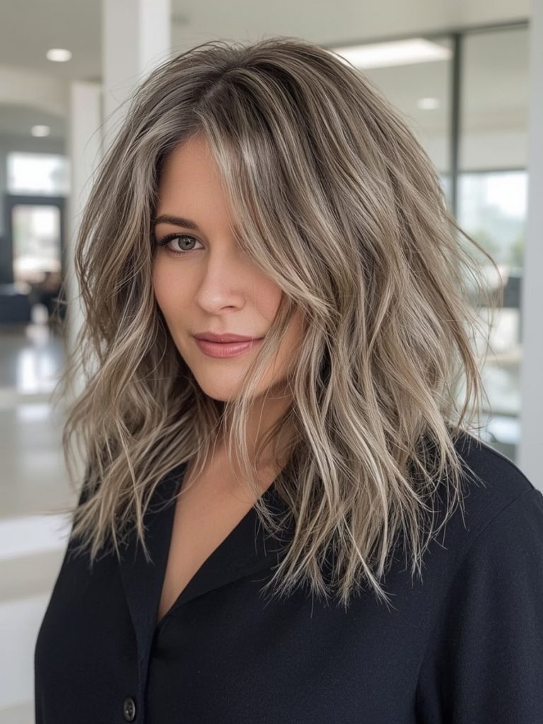 Hairstyles For Thin Hair Fine Over 50: Feathered Layers with Face-Framing Pieces