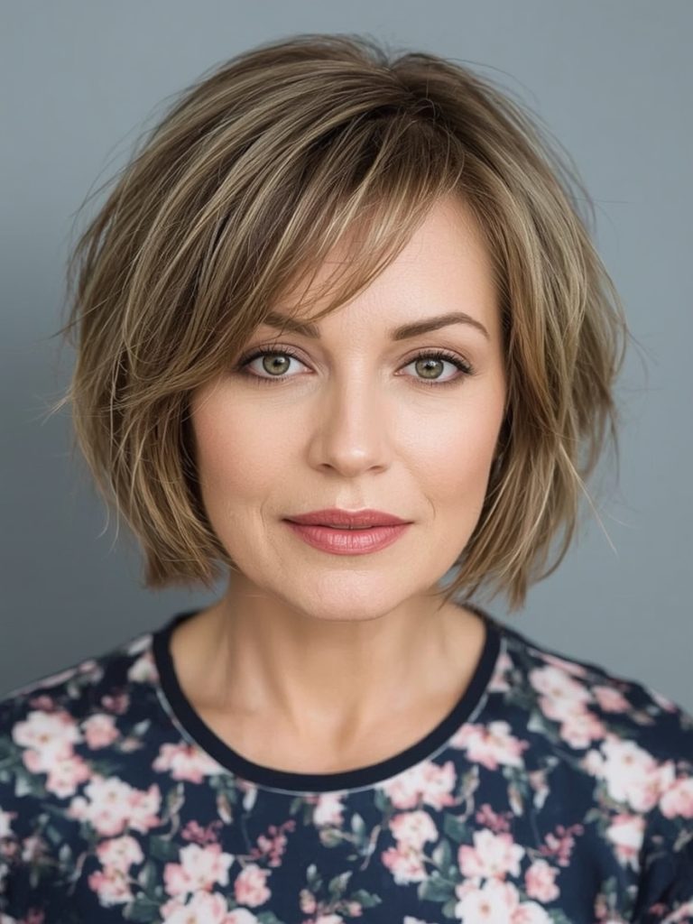 Hairstyles For Thin Hair Fine Over 50: Graduated Bob with Root Lift