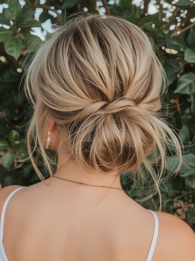 Easy Summer Hairstyle: Half-Up Top Knot