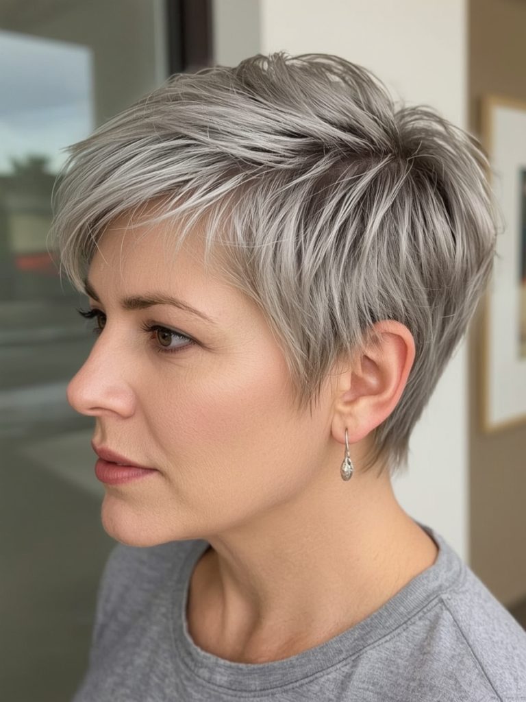 The Side-Swept Spike: A Spiky Pixie Haircut Spikes