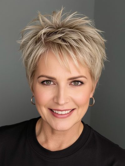 The Platinum Punk: A Spiky Pixie Haircut Spikes