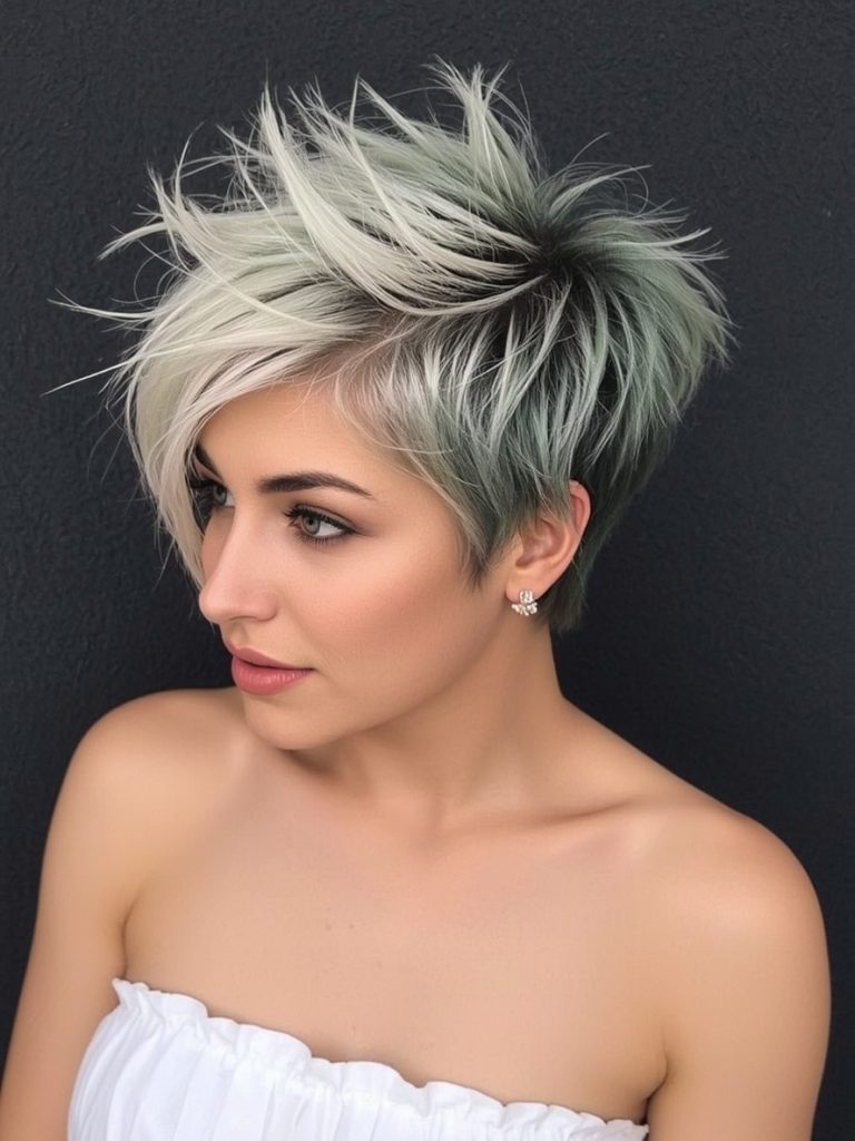 Edgy Elegance: A Spiky Pixie Haircut Spikes