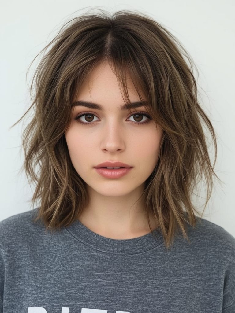 Shoulder Length Layered Hairstyle for Thin Fine Hair