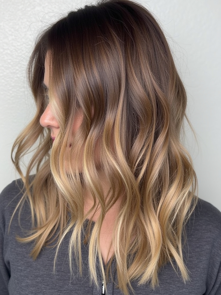 Caramel Balayage with Money Piece
