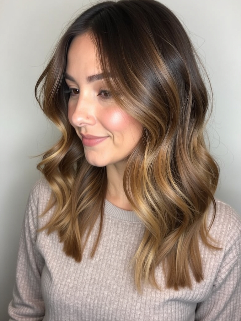 Caramel Balayage Face Frame
