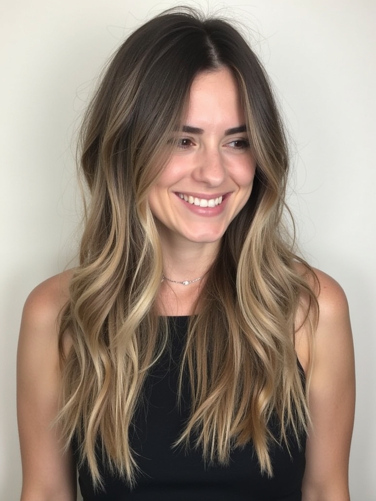 Long Bangs Side Part Layered Hairstyles Ideas