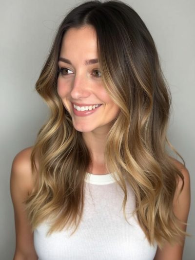 Honey Brown Balayage: Sun-Drenched Brunette