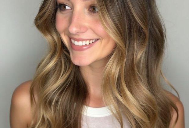 Honey Brown Balayage: Sun-Drenched Brunette
