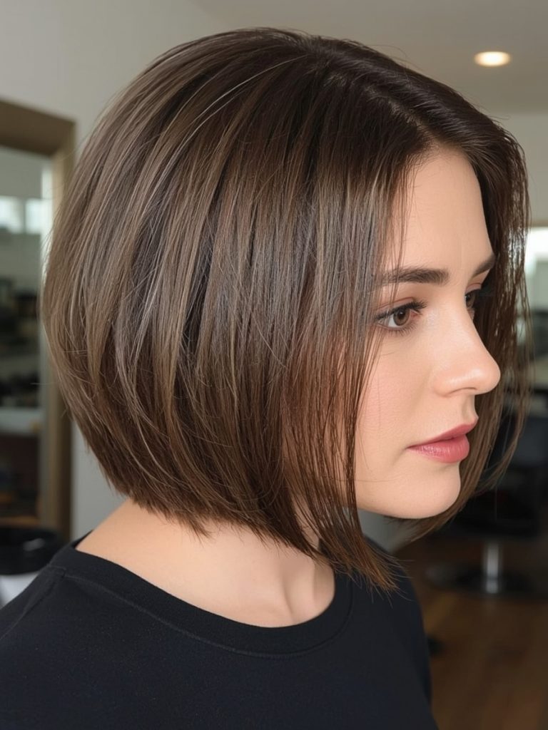 The Edgy Bob with Disconnected Layers for Thin Hair Older Women