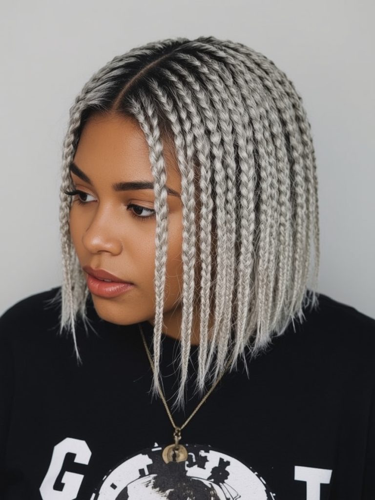 Silver Dreads on Dark Skin