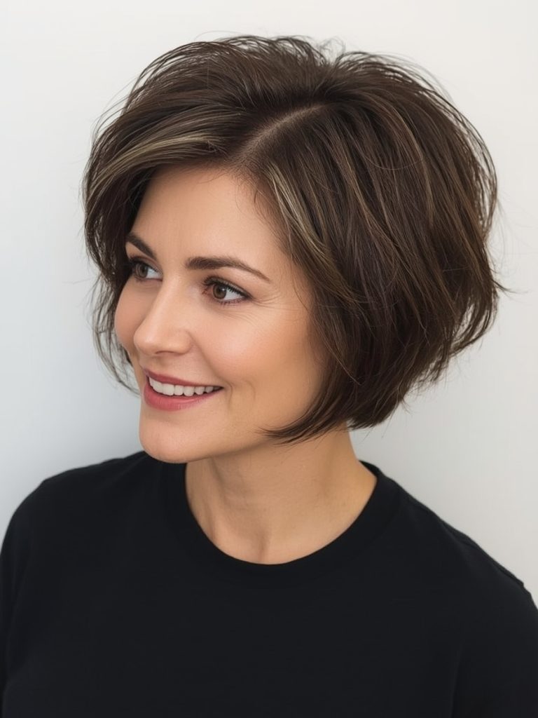 Hairstyle For Thin Fine Hair Over 50: Pixie with Long Side Bangs