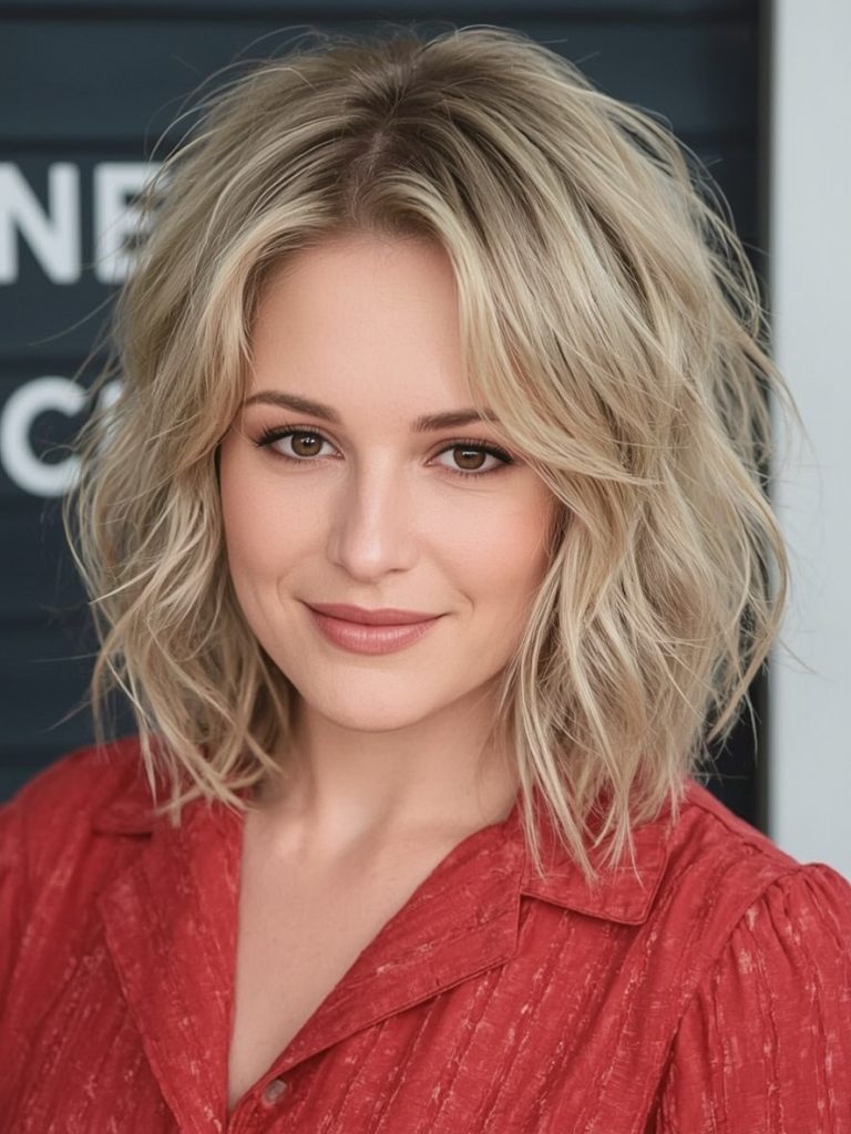 The Asymmetrical Angled Bob for Thin Hair Older Women