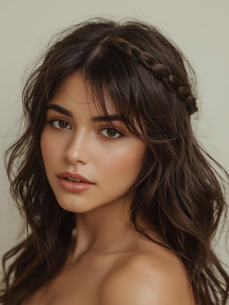 Butterfly Haircut With Undercut for Long Hair on a Round Face