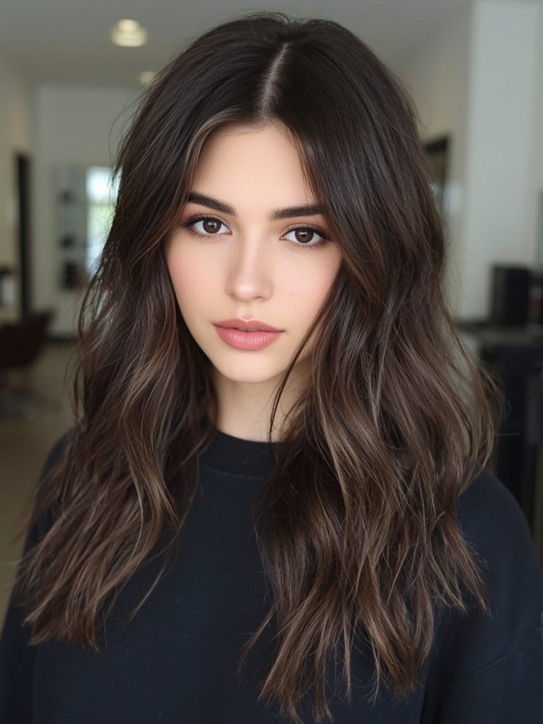 Brunette Summer Hair 2025: Slicked Back Brunette