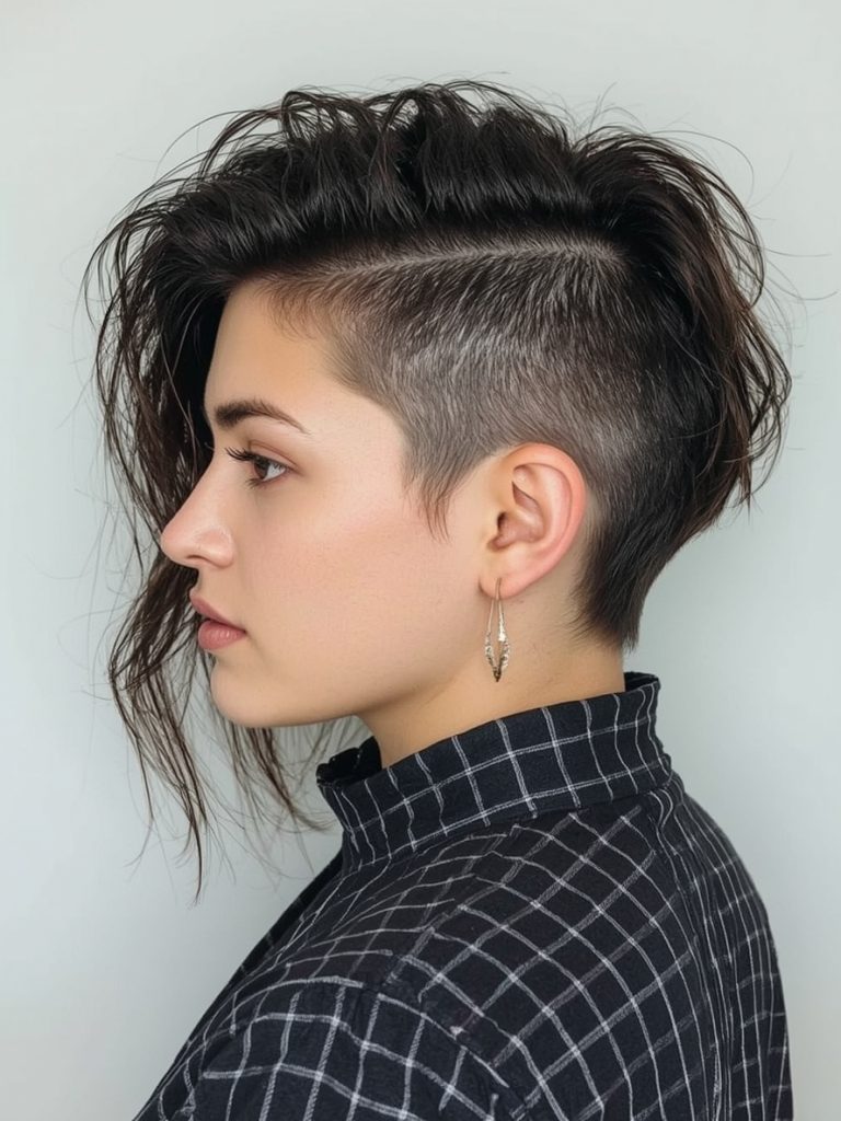 Butterfly Haircut With Side-Swept Bangs for Long Hair on a Round Face