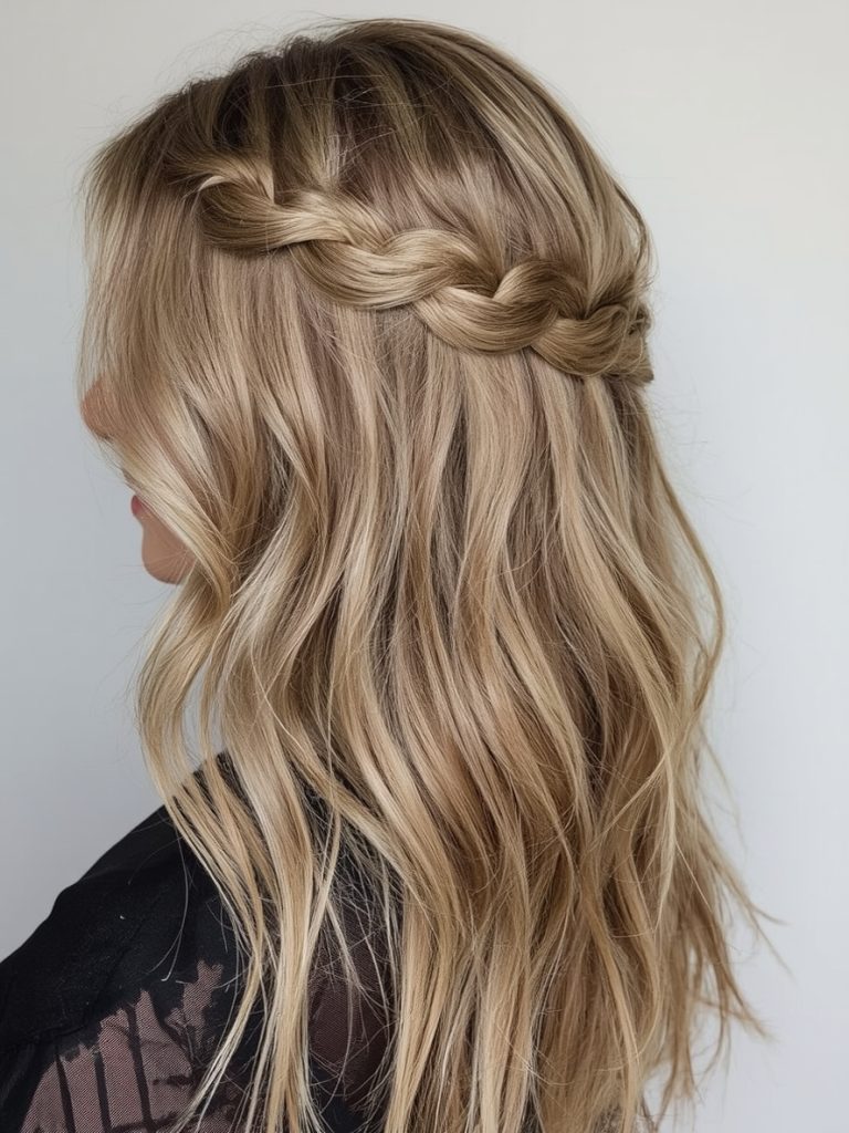 Layered Hair with Silver Highlights for Older Women