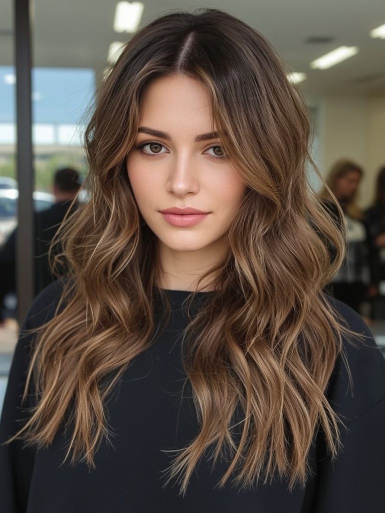 Brunette Summer Hair 2025: Deep Brunette with Midnight Blue Highlights