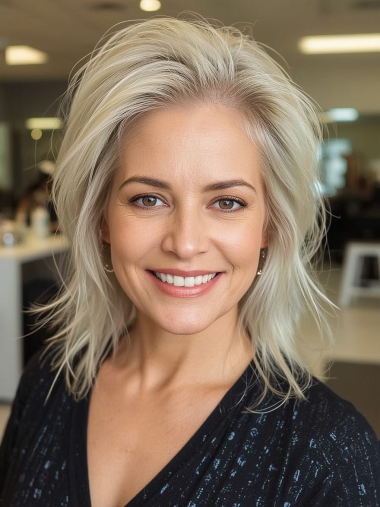 Hairstyles For Thin Fine Hair Over 60: The Side Part