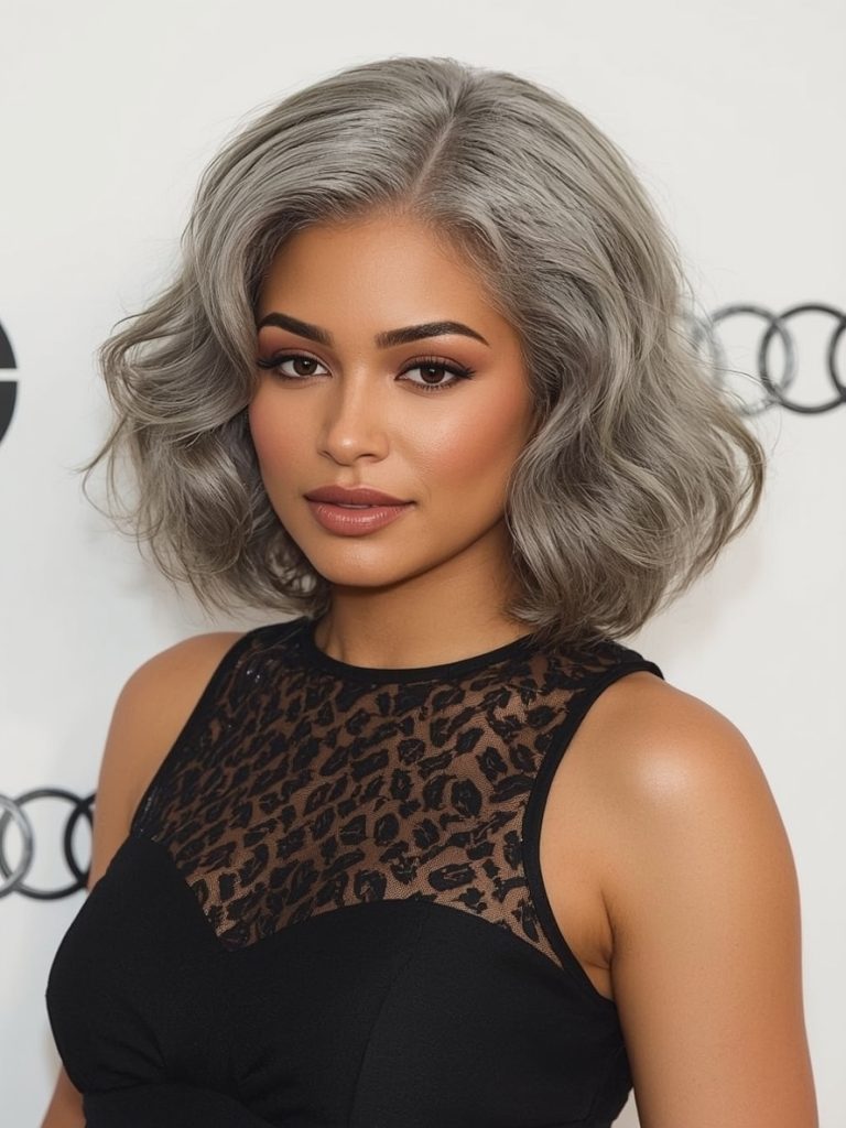 Silver Locs on Dark Skin