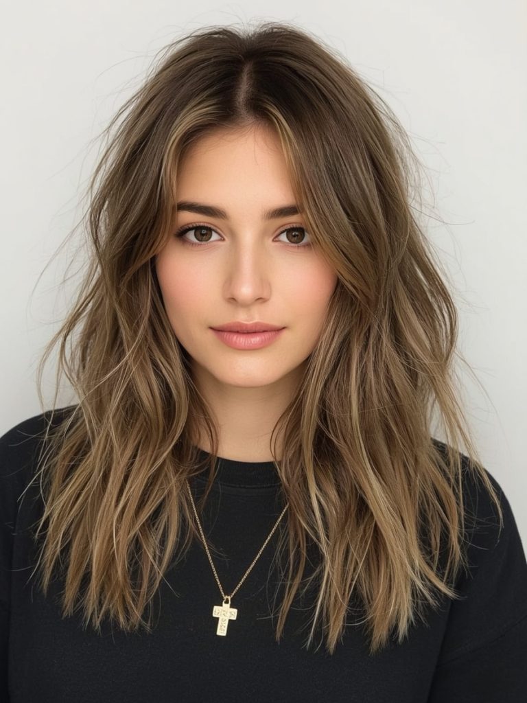 Teddy Bronde Hair Colour: Deep Side Part Drama