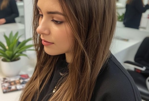 Butterfly Haircut With Ombre for Long Hair on a Round Face