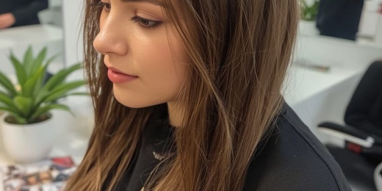 Butterfly Haircut With Ombre for Long Hair on a Round Face