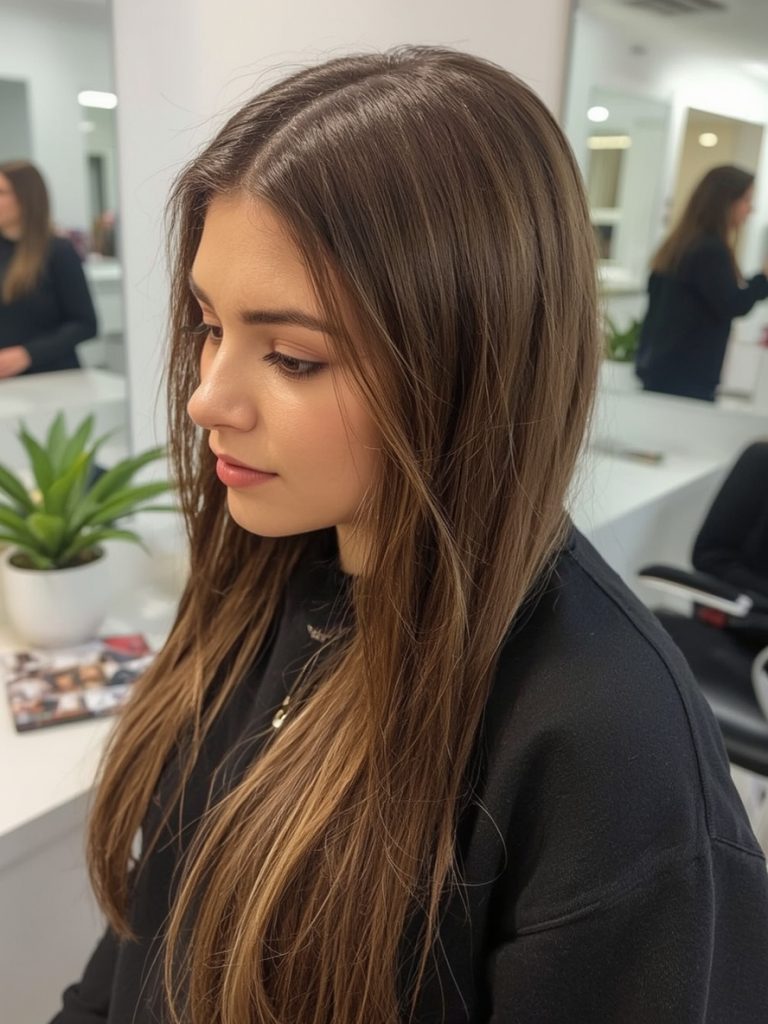 Butterfly Haircut With Ombre for Long Hair on a Round Face