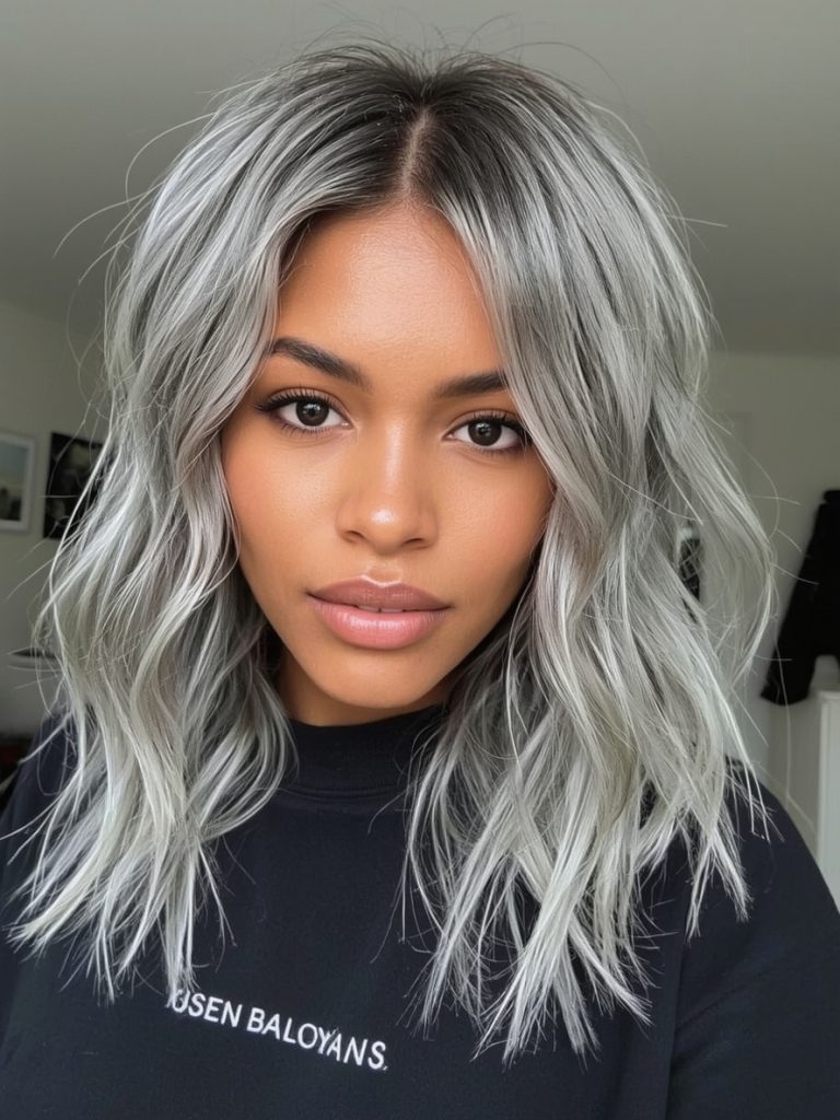 Silver Faux Hawk on Dark Skin