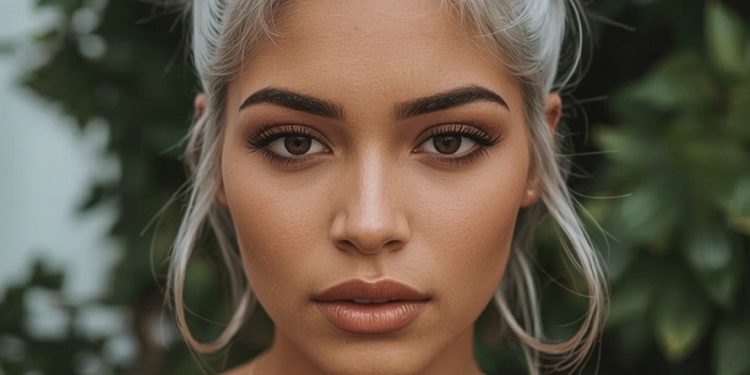 Silver Afro on Dark Skin