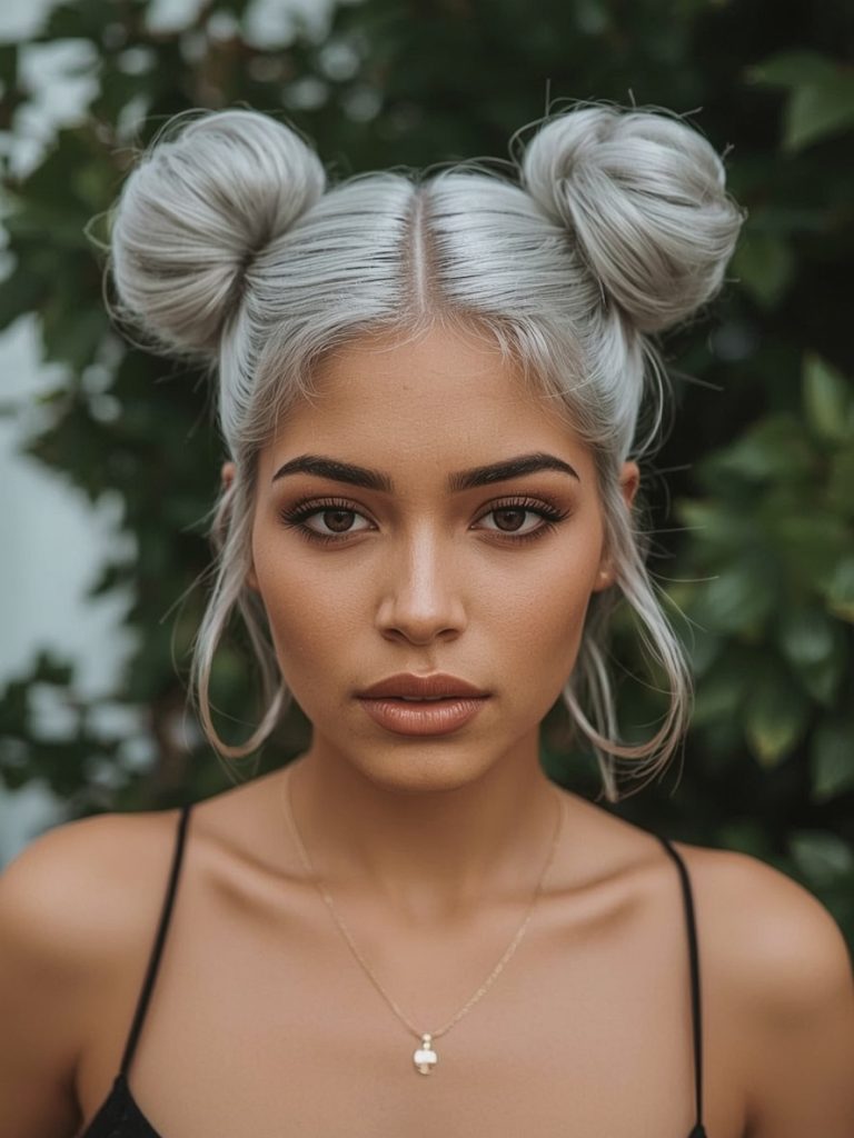 Silver Afro on Dark Skin