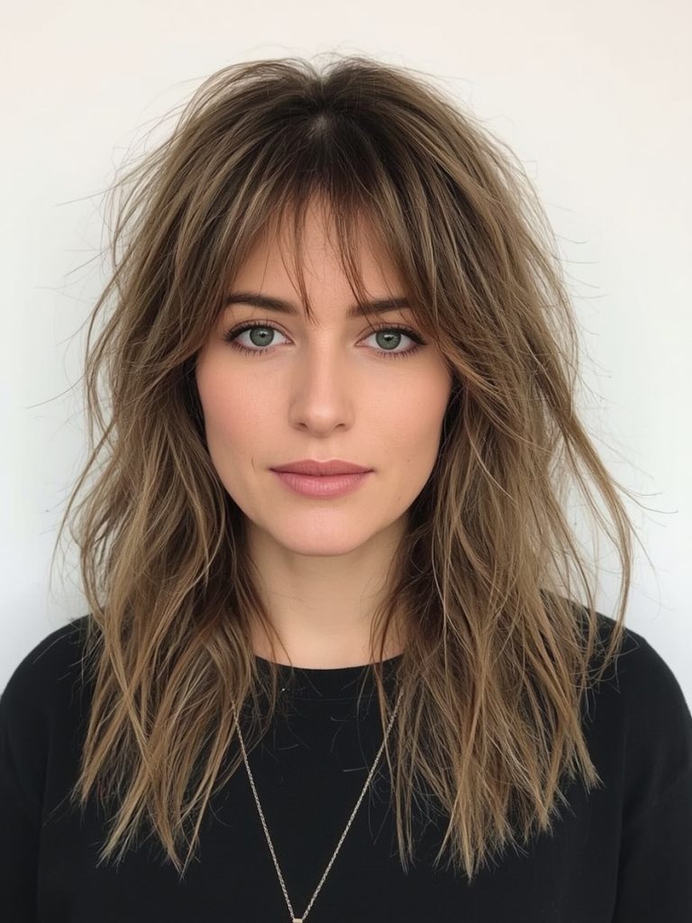 Face-Framing Layers for Long Hair Older Women