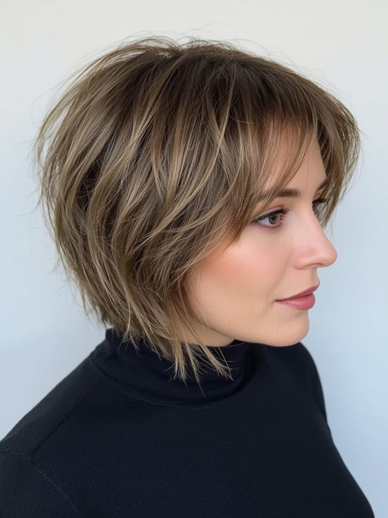 Hairstyle For Thin Fine Hair Over 50: Shaggy Pixie