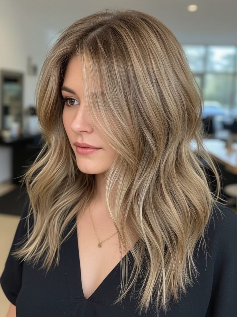 Long Layered Hairstyle for Older Women