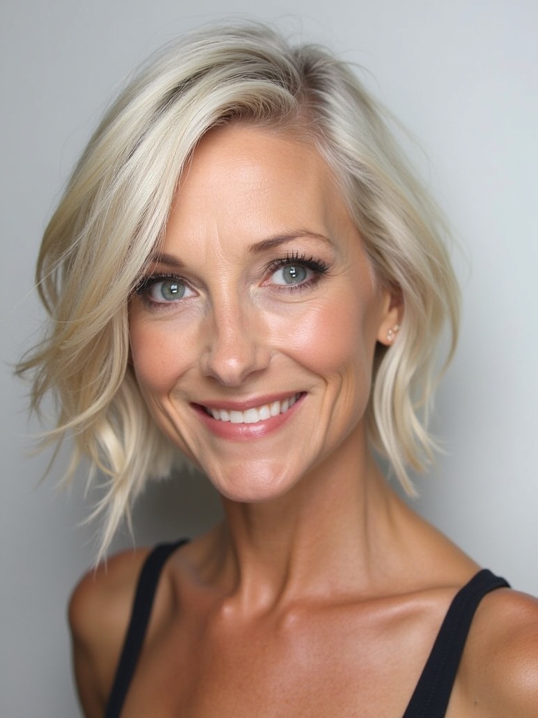 Hairstyles For Thin Fine Hair Over 60: Polished Waves with Voluminous Ends