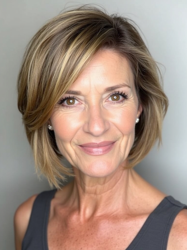 Hairstyles For Thin Fine Hair Over 60: Bixie Cut with Textured Crown