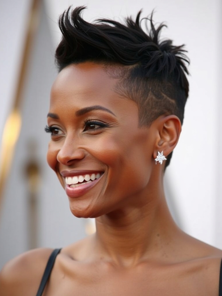 Short Pixie Haircuts for Black Women 50: The Choppy Layered Pixie