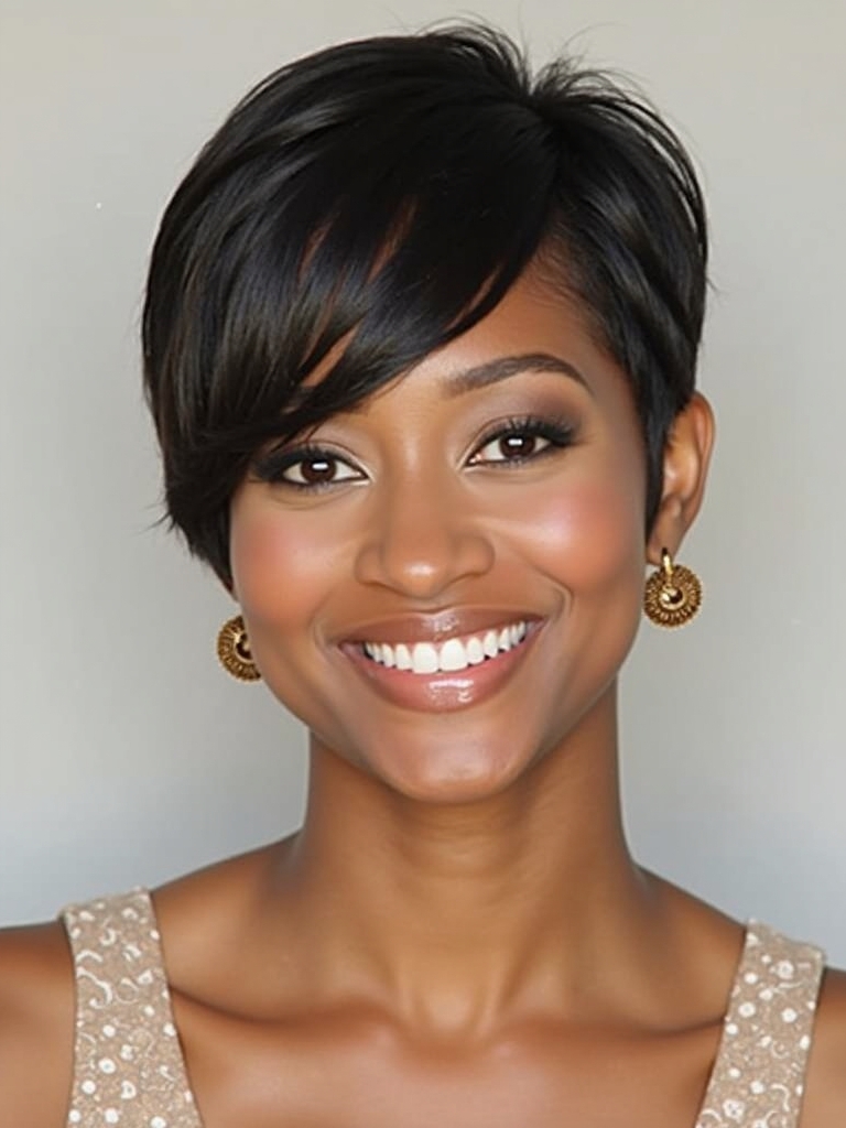 Short Pixie Haircuts for Black Women 50: The Color-Blocked Pixie